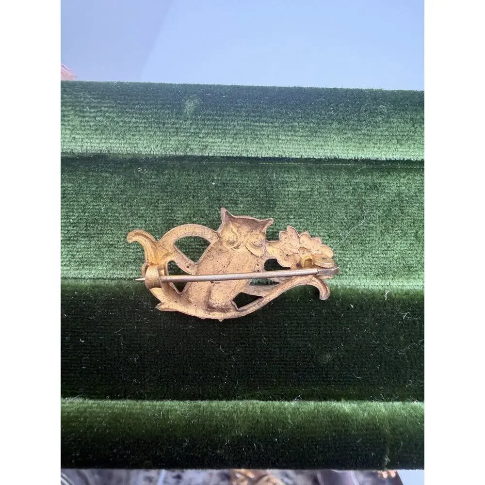 1890-1910 art nouveau owl brooch/ pin